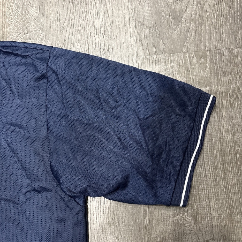 VTG Nike Dri Fit Pullover Mesh Baseball Athletic Jersey Mens XL Navy Retro Shirt - Picture 5 of 16